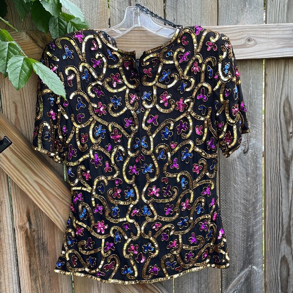 Beaded Formal Top and Long Skirt set Size 12 Vintage - Picture 4 of 7